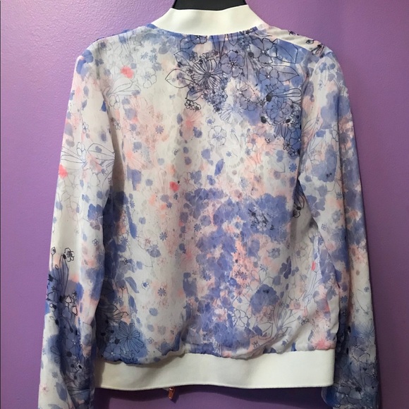 Reversible Lace Floral Bomber Jacket - Picture 2 of 5